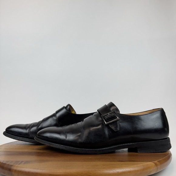 Mens Church's England Black Leather Monk Strap Dress Shoes Oxfords Size 11.5‎ F - Picture 2 of 9